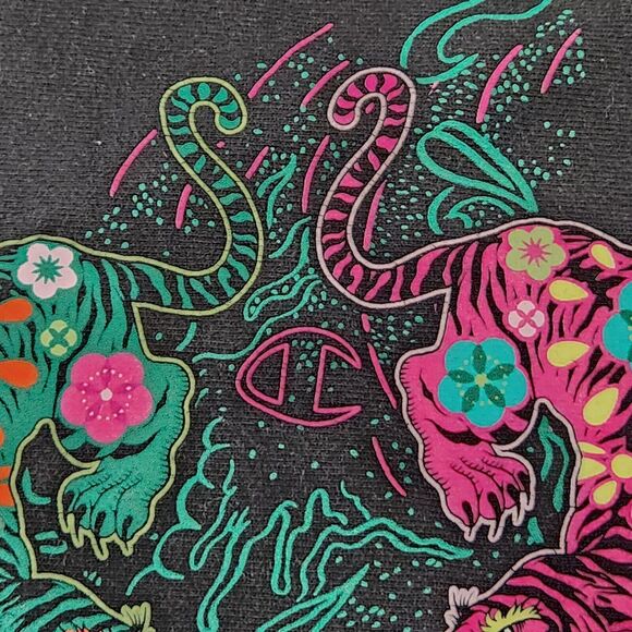 VTG Y2K Champion Reverse Weave Womens M Medium Tiger Floral Sweatshirt Hoodie - Picture 6 of 13